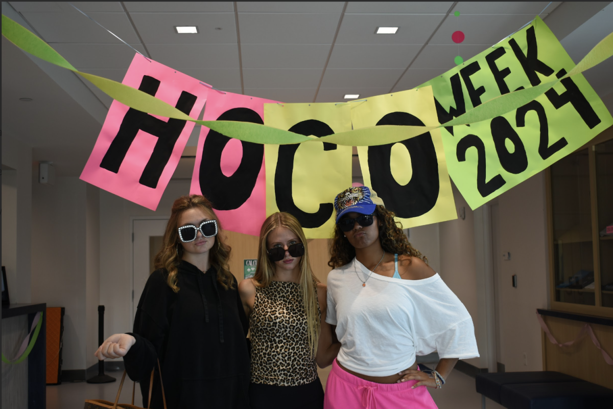 Celeste Forester (left), Jessica Vorderstrasse (middle), and Michelle Acosta (right) dressed up as Jersey Shore characters. 